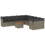  The Living Store Vrtna sedežna garnitura 11-delna z blazinami siv poli ratan - Vrtna Sedežna Garniture, (21460125) | Shoptok.si