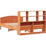 vidaXL Knjižna postelja brez vzmetnice vošč. rjava 140x200 cm borovina | Shoptok.si