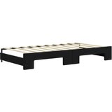  Dnevni krevet na razvlačenje s ladicama crni 90 x 190 cm baršun | shoptok.hr