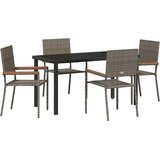  Vrtni set za objed 5 kom. Siva poliratan | shoptok.hr