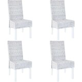 Blagovaonske stolice 4 kom od ratana kubu i drva manga smeđe  Blagovaonske stolice 4 kom od ratana kubu i drva manga smeđe Slike