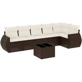  7-dijelni set vrtnih sofa od poliratana s jastucima smeđi | shoptok.hr