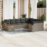  10-dijelni set vrtnih sofa od poliratana s jastucima sivi | shoptok.hr