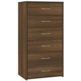  Komoda sa 6 ladica boja smeđeg hrasta 50 x 34 x 96 cm drvena | shoptok.hr
