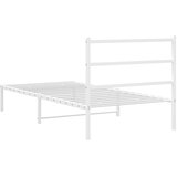  Metalni okvir za krevet s uzglavljem bijeli 100x200 cm | shoptok.hr