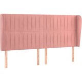  Vzglavje z ušesi roza 163x23x118/128 cm žamet, (20935986) | Shoptok.si