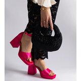 Gemre Pink satin block heel sandals Saucedo | shoptok.hr