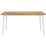  Stol za blagovanje s prirodnim rubom 160 x 90 x 75 cm Bijela - Bijela 160 x 90 x 75 cm Živi rub | shoptok.hr
