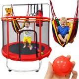 Otroški trampolin z mrežo in košem za košarko 150 cm – rdeč - Rojstni dan | Shoptok.si