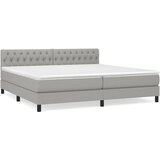 vidaXL Box spring postelja z vzmetnico svetlo siva 200x200 cm blago, (20725450) Cene