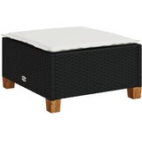  Vrtni tabure s jastukom crni 63,5x56x32 cm od poliratana | shoptok.hr