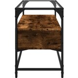 vidaXL TV omarica s stekleno ploščo dimljen hrast 98x35x51 cm inž. les | Shoptok.si