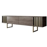 Hanah home TV polica Gold Line Walnut Black