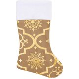  Luksuzna podloga za božićno drvce s čarapom žuta 122 cm tkanina | shoptok.hr