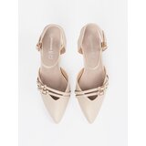 GOODIN Light beige pumps with an open heel | Shoptok.si