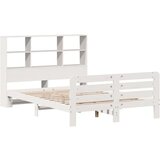 vidaXL Posteljni okvir brez vzmetnice bel 140x200 cm trdna borovina | Shoptok.si