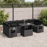 vidaXL 8-dijelni set vrtnih sofa od poliratana s jastucima crni | shoptok.hr