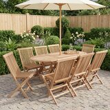  Set vrtnih namještaja 9 kom. Prirodna Čvrsto teak drvo | shoptok.hr