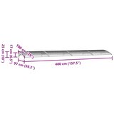 Nadstrešnica za vrata siva 400x100 cm polikarbonat | shoptok.hr
