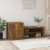 vidaXL Omarica za čevlje dimljeni hrast 130x35x54 cm inženirski les Cene