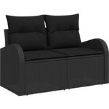  7-delni set vrtnega kavča z blazinami, črn poli ratan, (22092141) | Shoptok.si