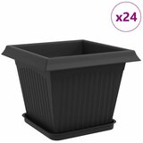 vidaXL Saksije za biljke 24 pcs Crna 28 5 x 28 5 x 22 cm Plastika - Crna 33 x 33 x 26 cm 24 Cijene
