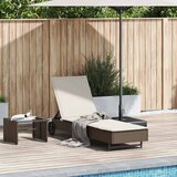 Maison Chic Ležalnik - Sončna ležalnik s kolesi in blazino rjav poli ratan, (22042825) | Shoptok.si