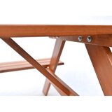 Rojaplast Temno rjava vrtna jedilna garnitura iz masivnega lesa za 4 osebe Piknic – | Shoptok.si