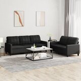  2-dijelni set sofa s jastucima crni od umjetne kože | Eponuda.com