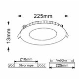 LED PANEL KA-C1 18W 6500K CRNI