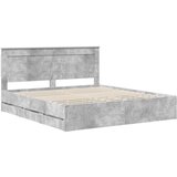  Krevetna konstrukcija s ladicama Betonski sivi 200 x 200 cm | shoptok.hr