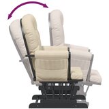  Stolica za ljuljanje s tabureom od tkanine krem bijela | shoptok.hr