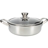 Cheffinger premium inox globoka ponev proti prijemanju z satjem s pokrovom 24 cm, srebrna, (21553015) Cene