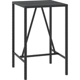  5-dijelni vrtni barski set crni od poliratana i drva bagrema Crna Dužina stola 70 cm | shoptok.hr