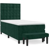 Box spring krevet s madracem tamnozeleni 80 x 200 cm baršunasti | shoptok.hr