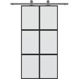 Klizna vrata crna 102,5x205 cm od kaljenog stakla i aluminija | shoptok.hr