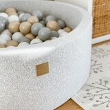 MeowBaby Sivi telovadni bazen z žogicami ø 90x30 cm Montessori - | Shoptok.si