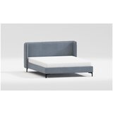 Ropez Modra oblazinjena zakonska postelja z letvenim dnom 200x200 cm Basti – | Shoptok.si