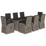 9-dijelni vrtni blagovaonski set sivi od poliratana | shoptok.hr
