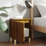  Noćni ormarići s drvenim nogama 2 kom smeđi hrast 40x30x50 cm | shoptok.hr