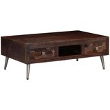  Klubska mizica iz trdnega predelanega lesa 100x60x35 cm | Shoptok.si