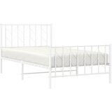  Metalni okvir kreveta uzglavlje i podnožje bijeli 100x200 cm | shoptok.hr