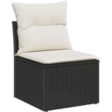  9-delni vrtni kavč set z blazinami Črn poli ratan, (22090879) | Shoptok.si