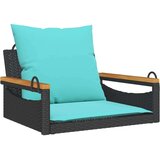  Klupa za ljuljanje s jastucima crna 63x62x40 cm od poliratana - Crna 63 x 62 x 40 cm 1 Nasloni za ruke okruglog dizajna | shoptok.hr