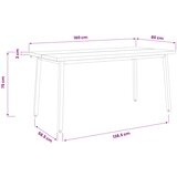  Kvadratni blagovaonski stol 160 x 80 x 75 cm Prirodna | shoptok.hr