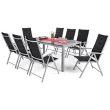 set namještaja 185 cm srebrna / crna 8+1