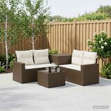  Set sofe 6 kom. Smeđa i krem bijela Poli Rattan i čelik | shoptok.hr