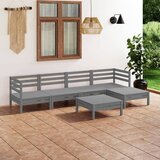 Maison Chic Seti vrtnega pohištva - Vrtna garnitura - Vrtni pohištvo set 6-delna trdna borovina siva, (21816071) | Shoptok.si
