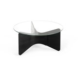 Umbra Črna okrogla mizica s stekleno mizno ploščo 87x87 cm Madera – | Shoptok.si