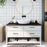  Kupaonska radna ploča tamnosiva 100 x 60 x 2 cm tretirano drvo | shoptok.hr